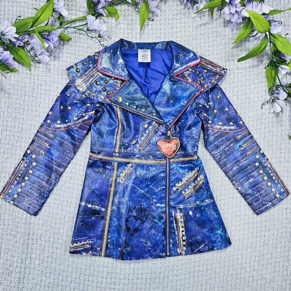 Disney Store Descendants Faux Leather Evie Costume Jacket Girls 5/6 - Picture 1 of 7